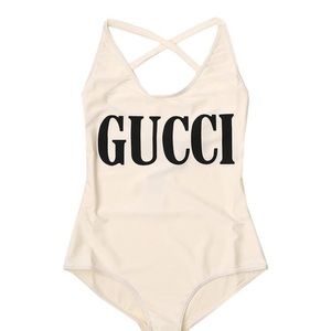 Gucci one piece white swimsuit